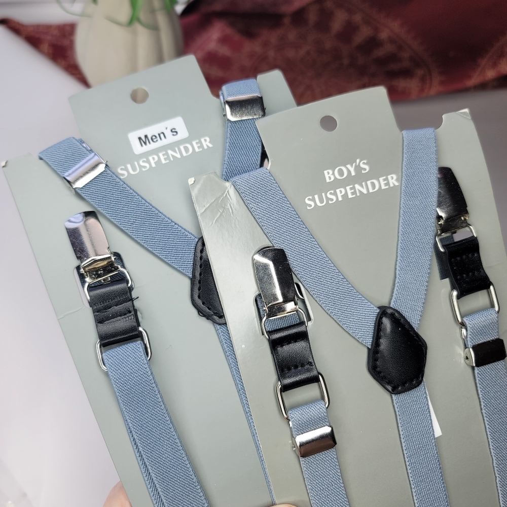 Matching Suspenders Mens & Boys Grey NWT